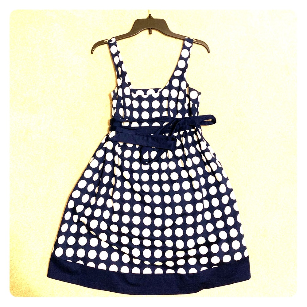 Motherhood Maternity navy & white polka dress
